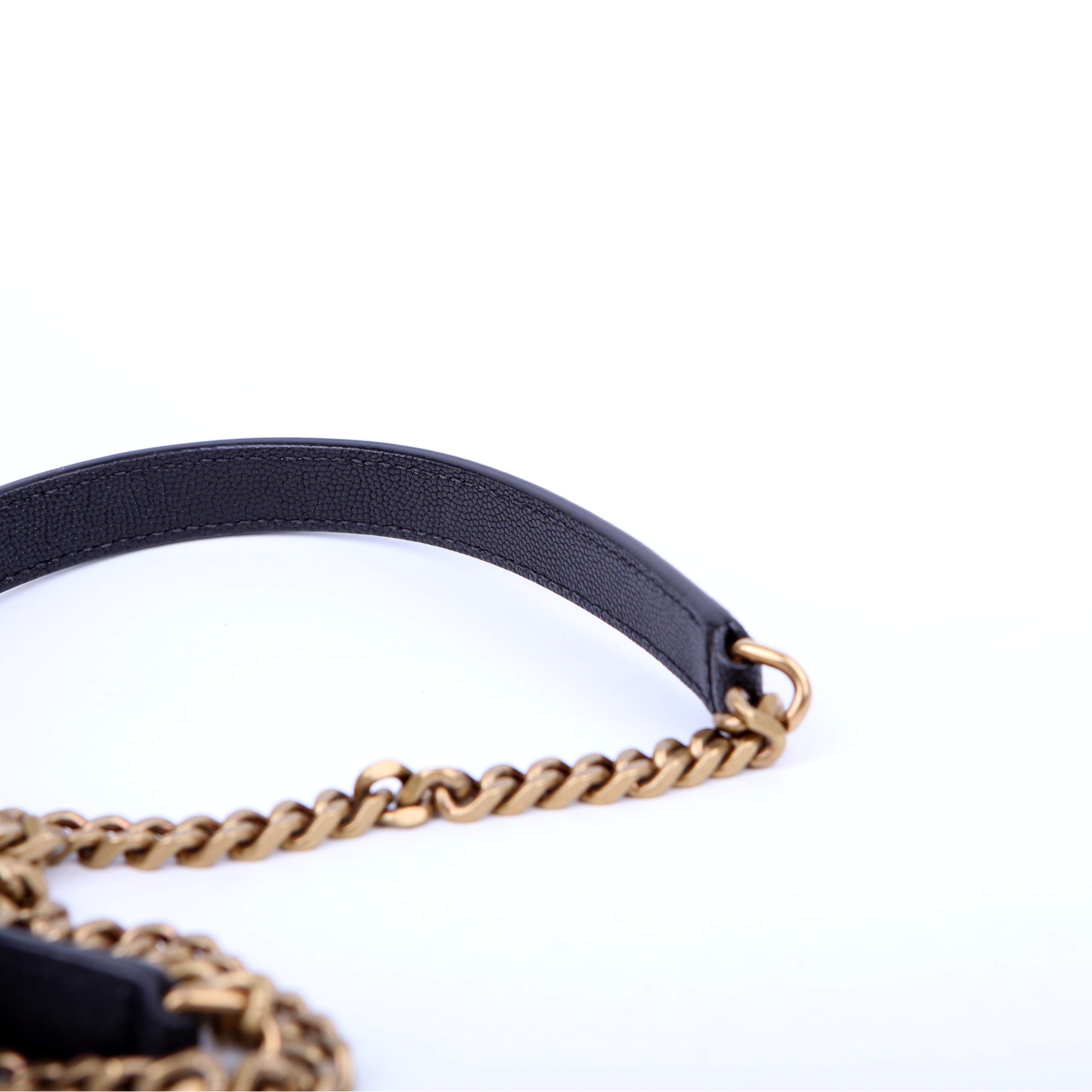 SAINT LAURENT Grain De Round Camera Bag Black
