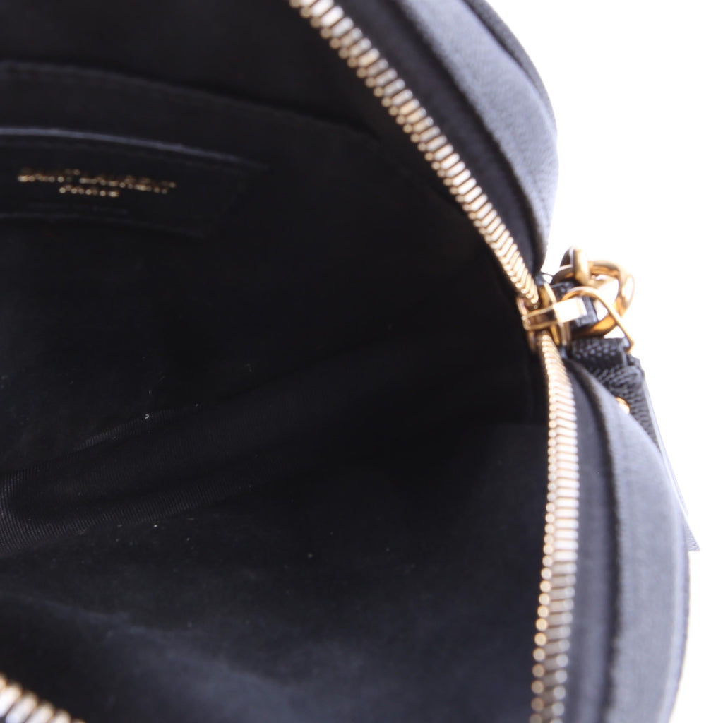 SAINT LAURENT Grain De Round Camera Bag Black