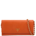 Saffiano Oro Wallet On Chain Orange