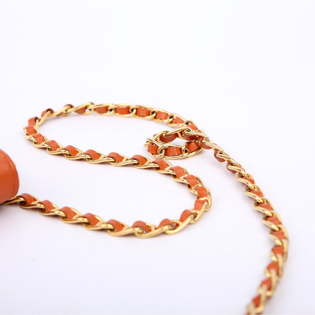 Saffiano Oro Wallet On Chain Orange