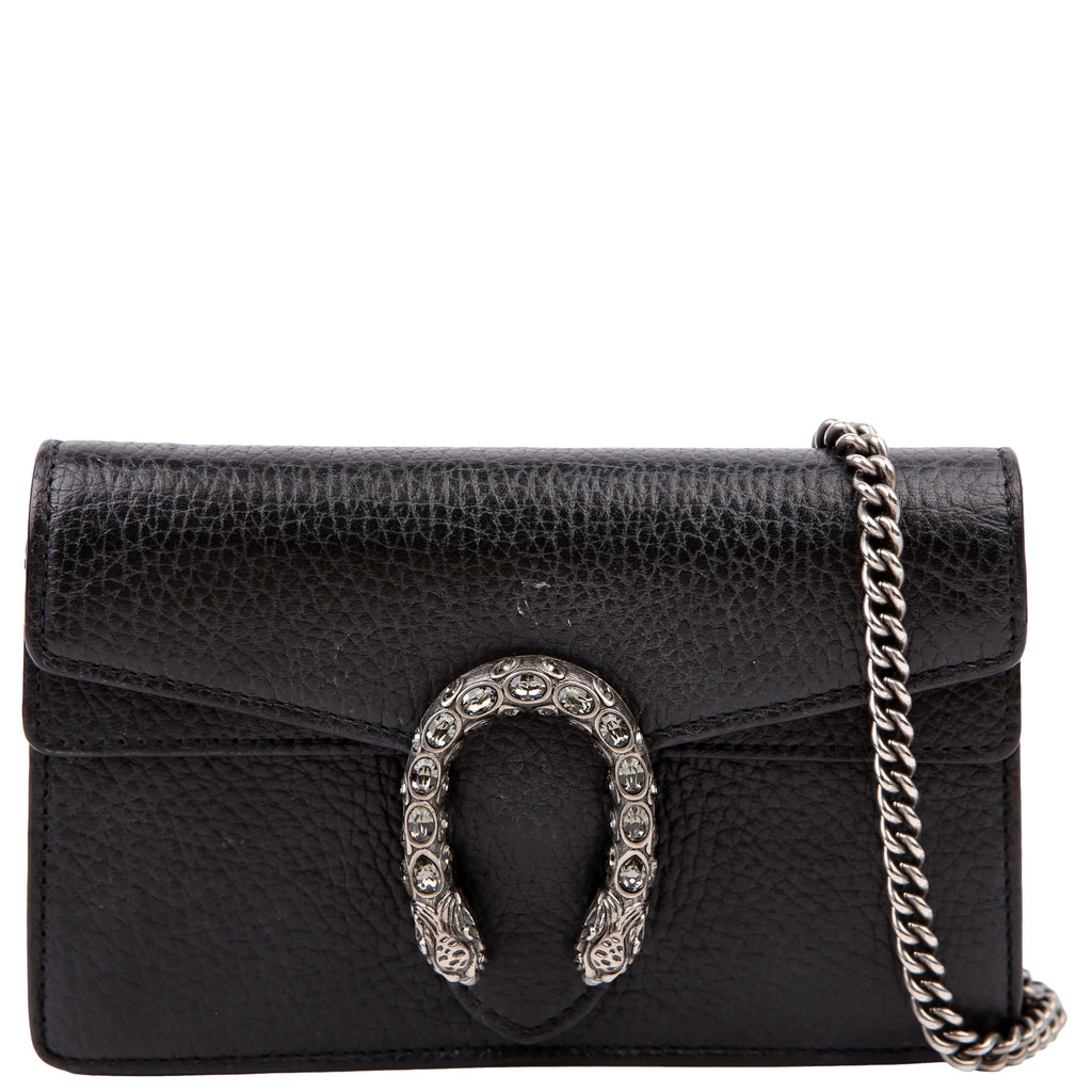 Gucci 476432 Dionysus Leather Super Mini Black