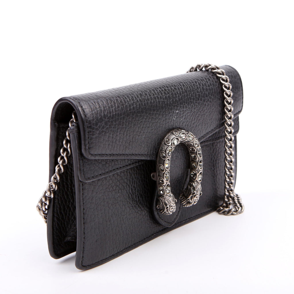 Gucci 476432 Dionysus Leather Super Mini Black