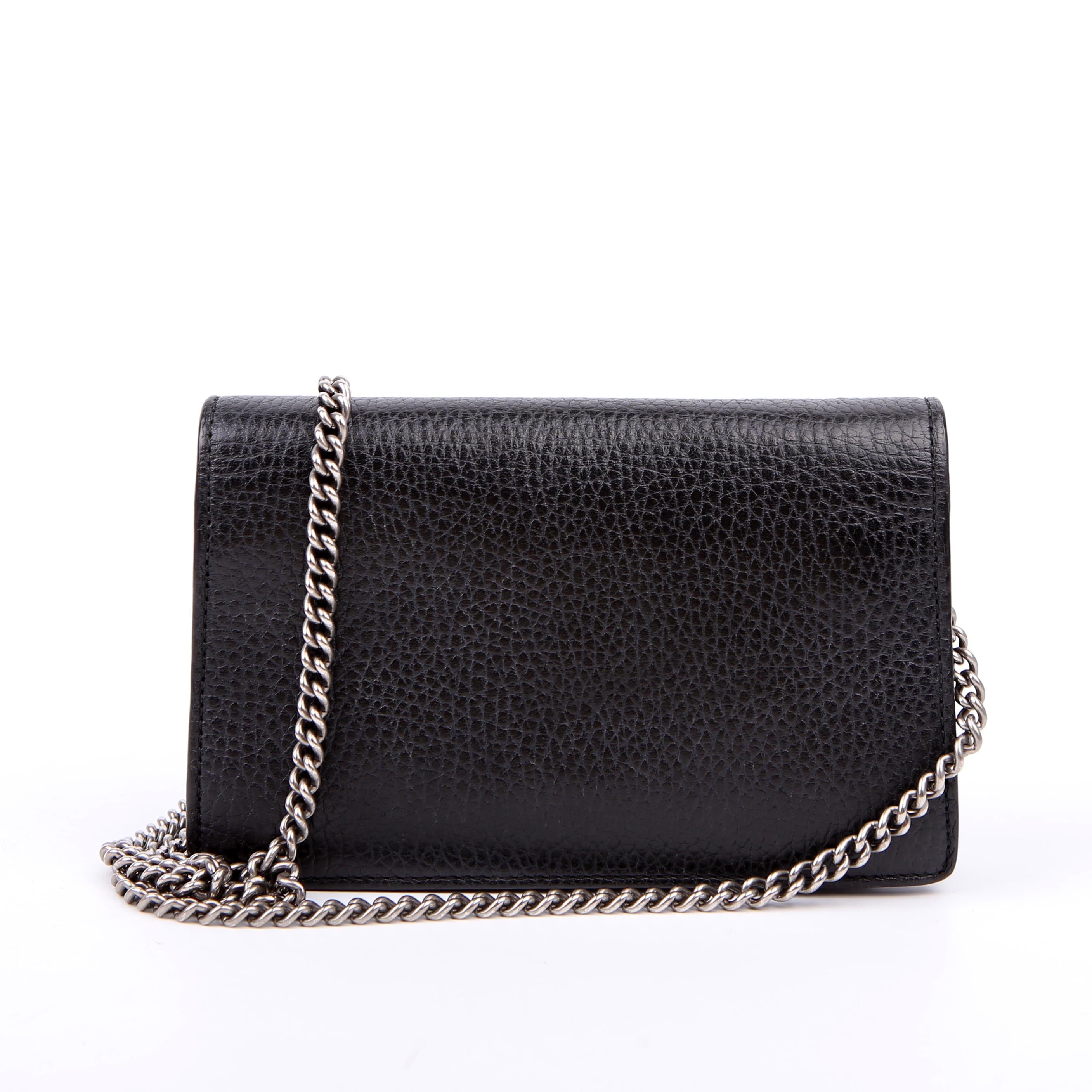 Gucci 476432 Dionysus Leather Super Mini Black