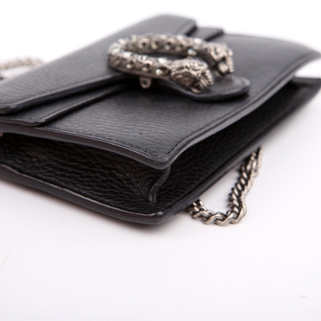Gucci 476432 Dionysus Leather Super Mini Black