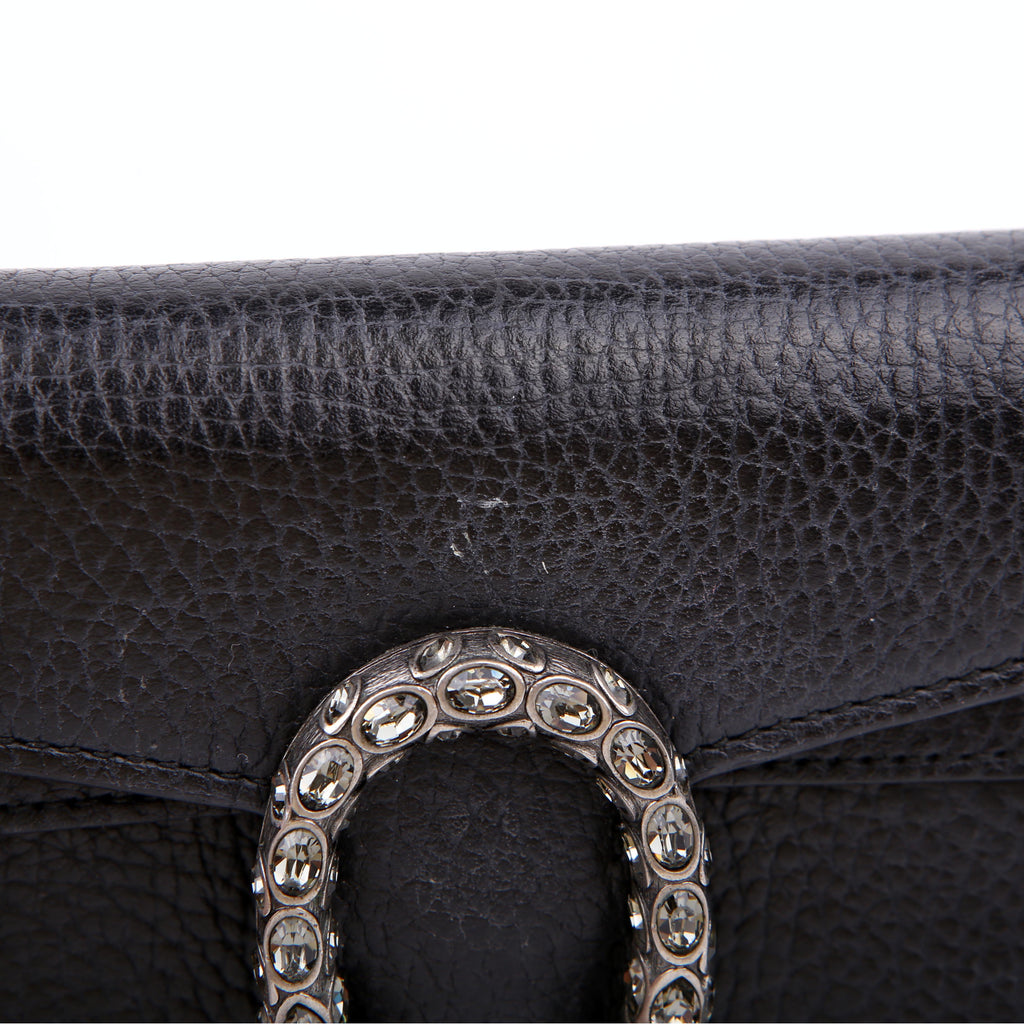 Gucci 476432 Dionysus Leather Super Mini Black