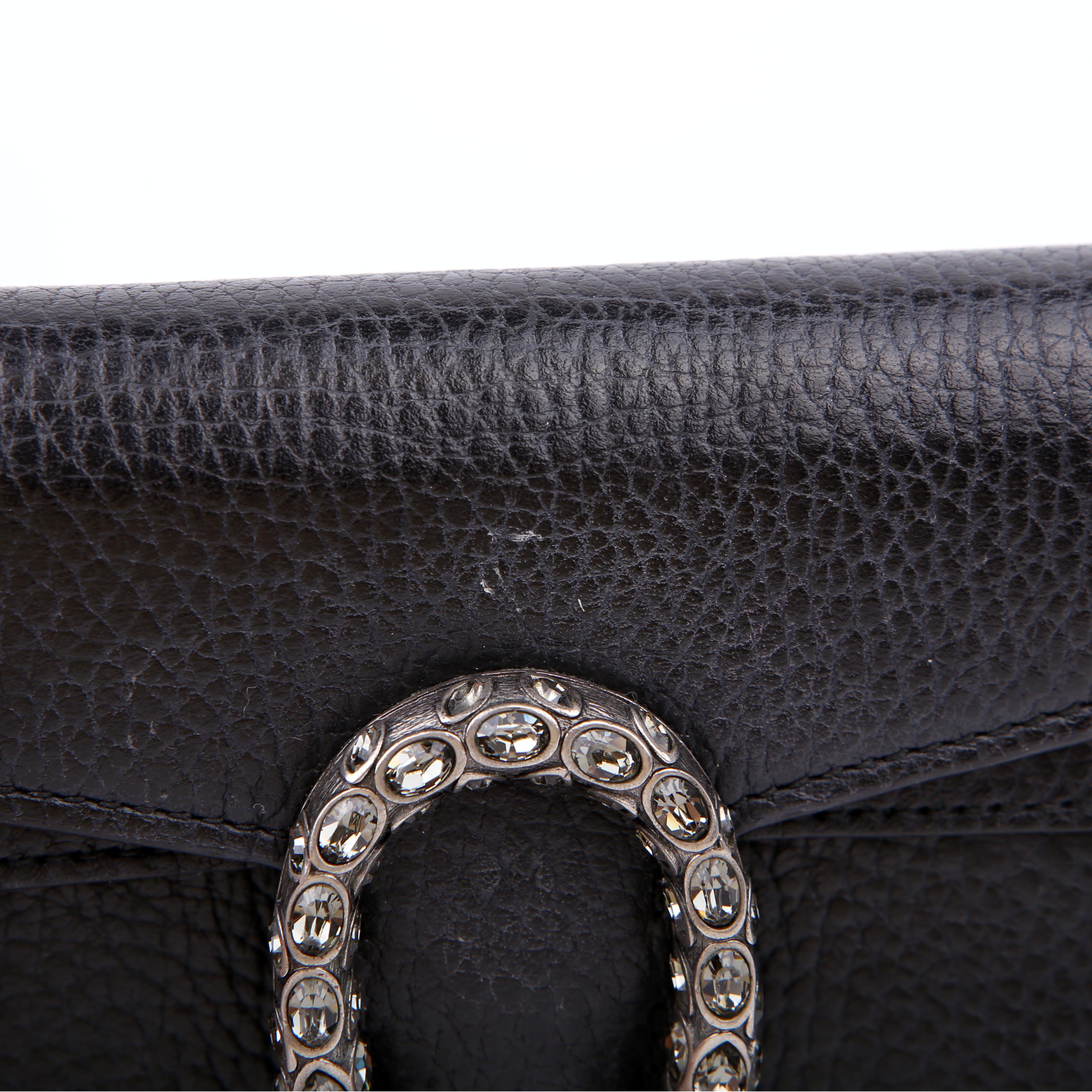 Gucci 476432 Dionysus Leather Super Mini Black