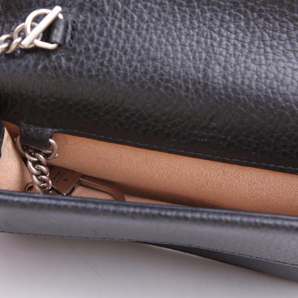 Gucci 476432 Dionysus Leather Super Mini Black
