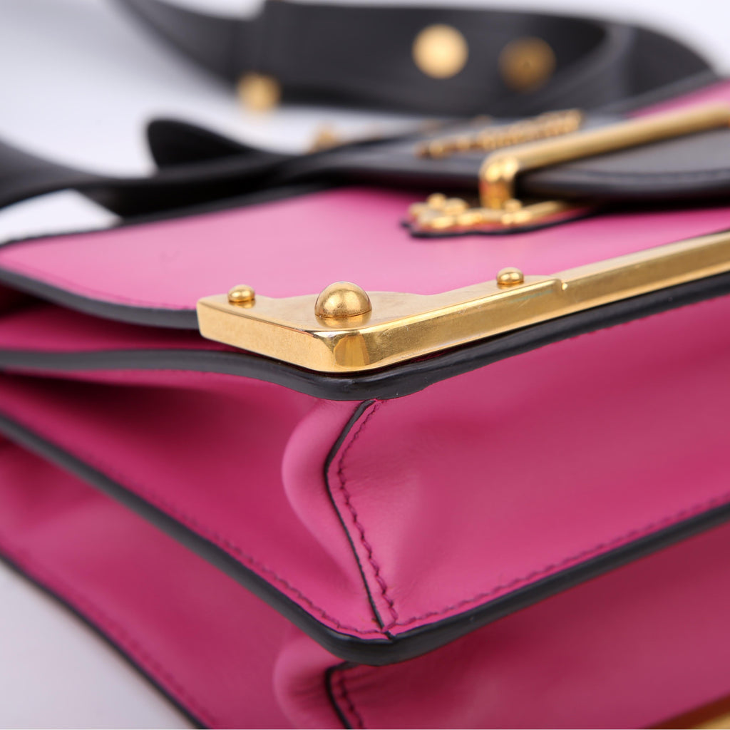 Prada 1BD045 Cahier Small Calfskin/Saffiano Pink