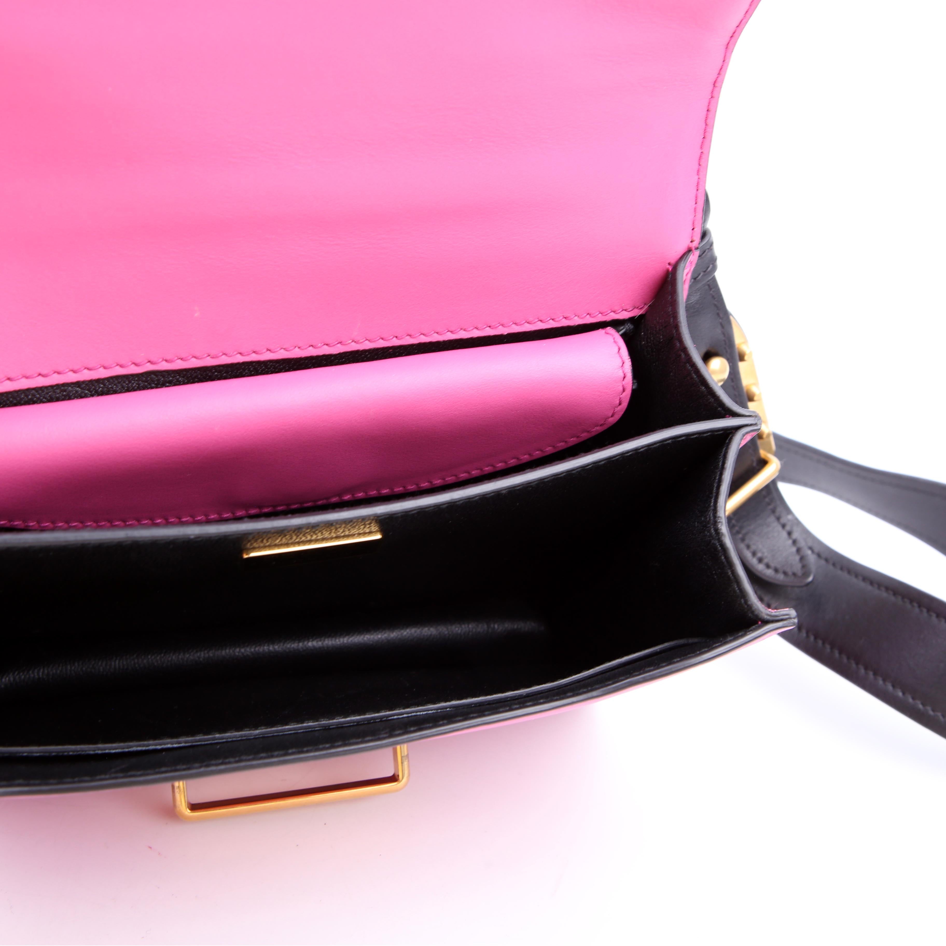 Prada 1BD045 Cahier Small Calfskin/Saffiano Pink