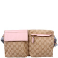 28566 GG Canvas Waist Bag Tan/Pink