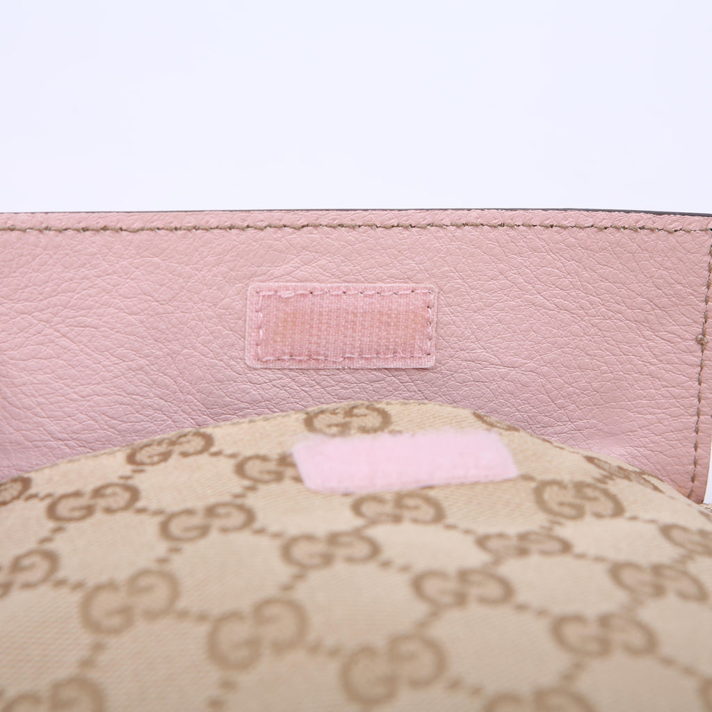 28566 GG Canvas Waist Bag Tan/Pink