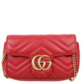 476433 Marmont Leather Super Mini Flap Red