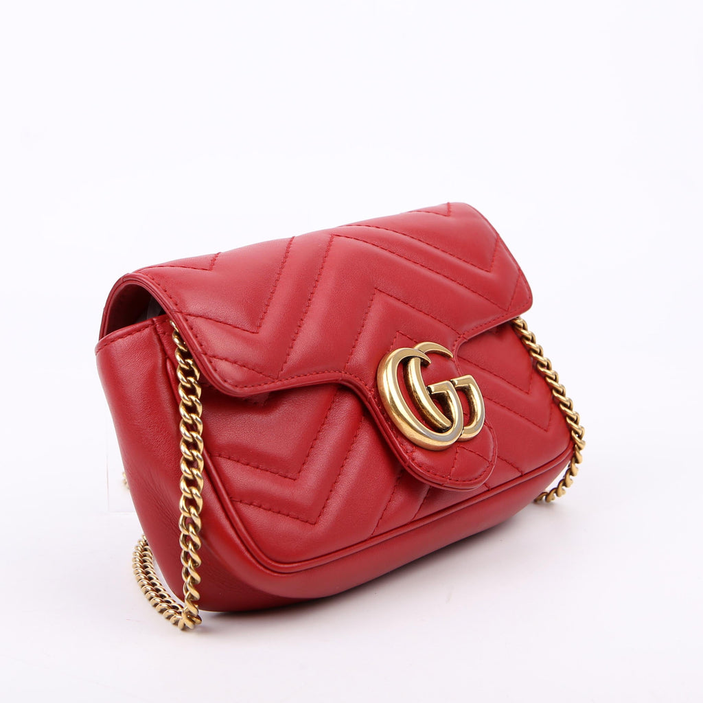 476433 Marmont Leather Super Mini Flap Red