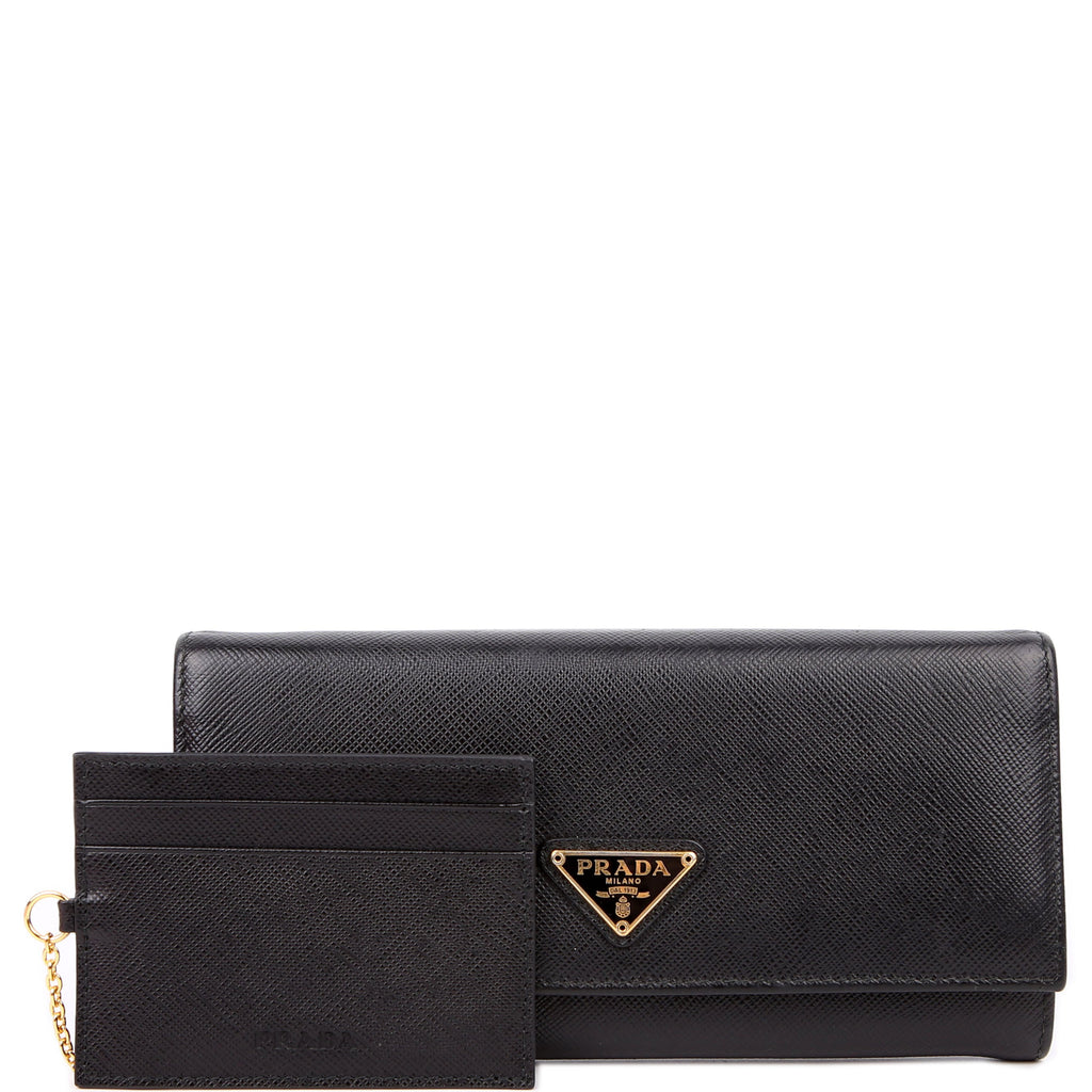 Saffiano Chain Wallet 1MH132 Black