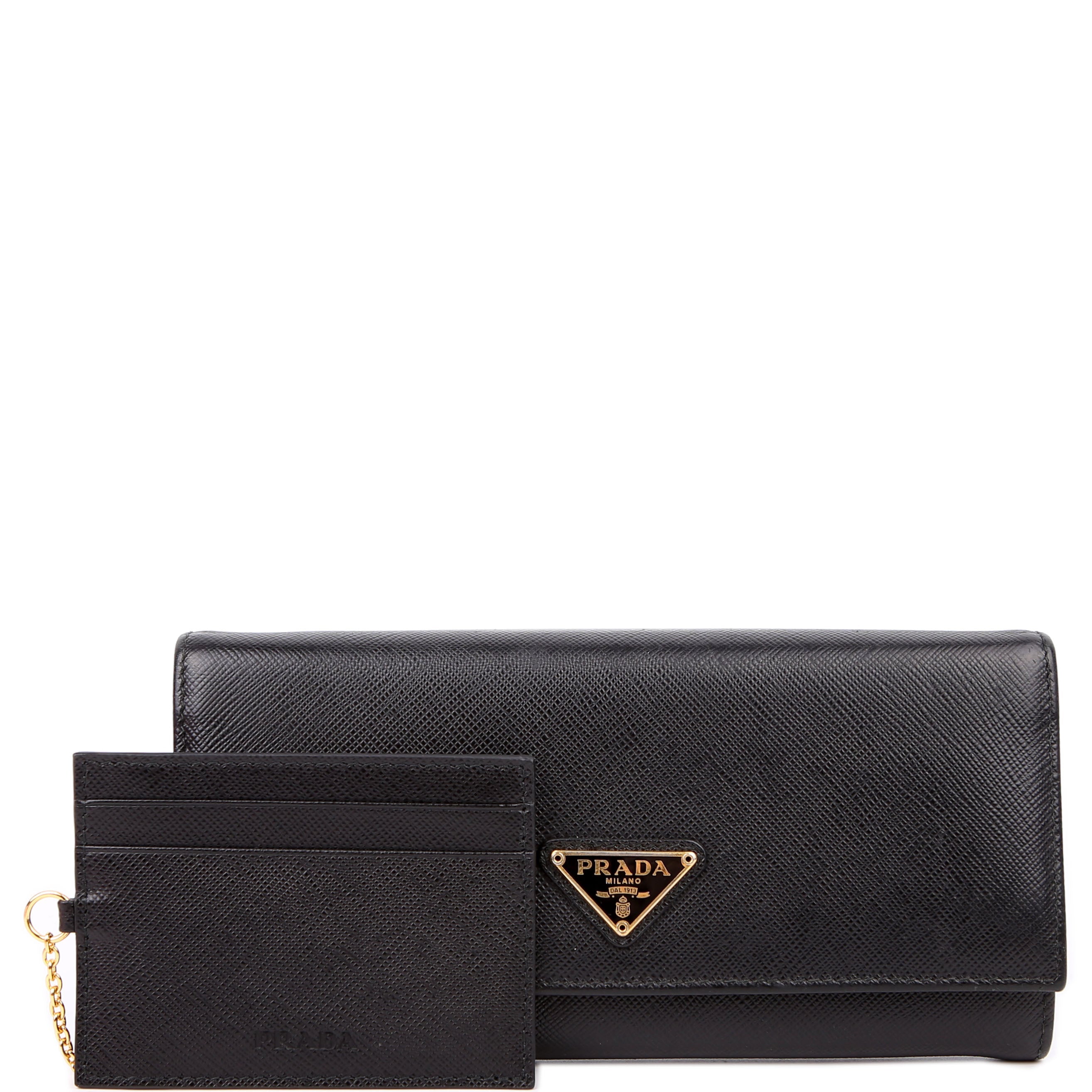 Saffiano Chain Wallet 1MH132 Black