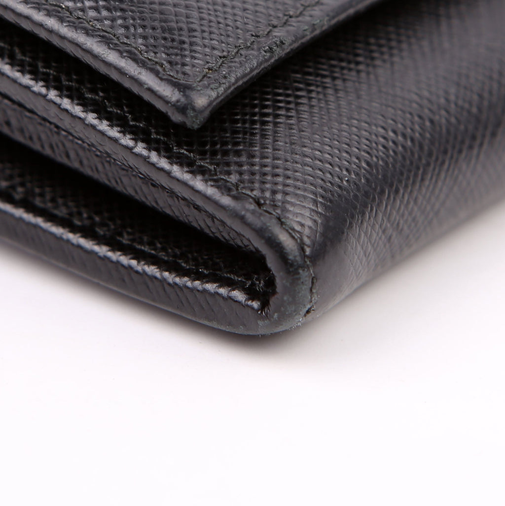 Saffiano Chain Wallet 1MH132 Black
