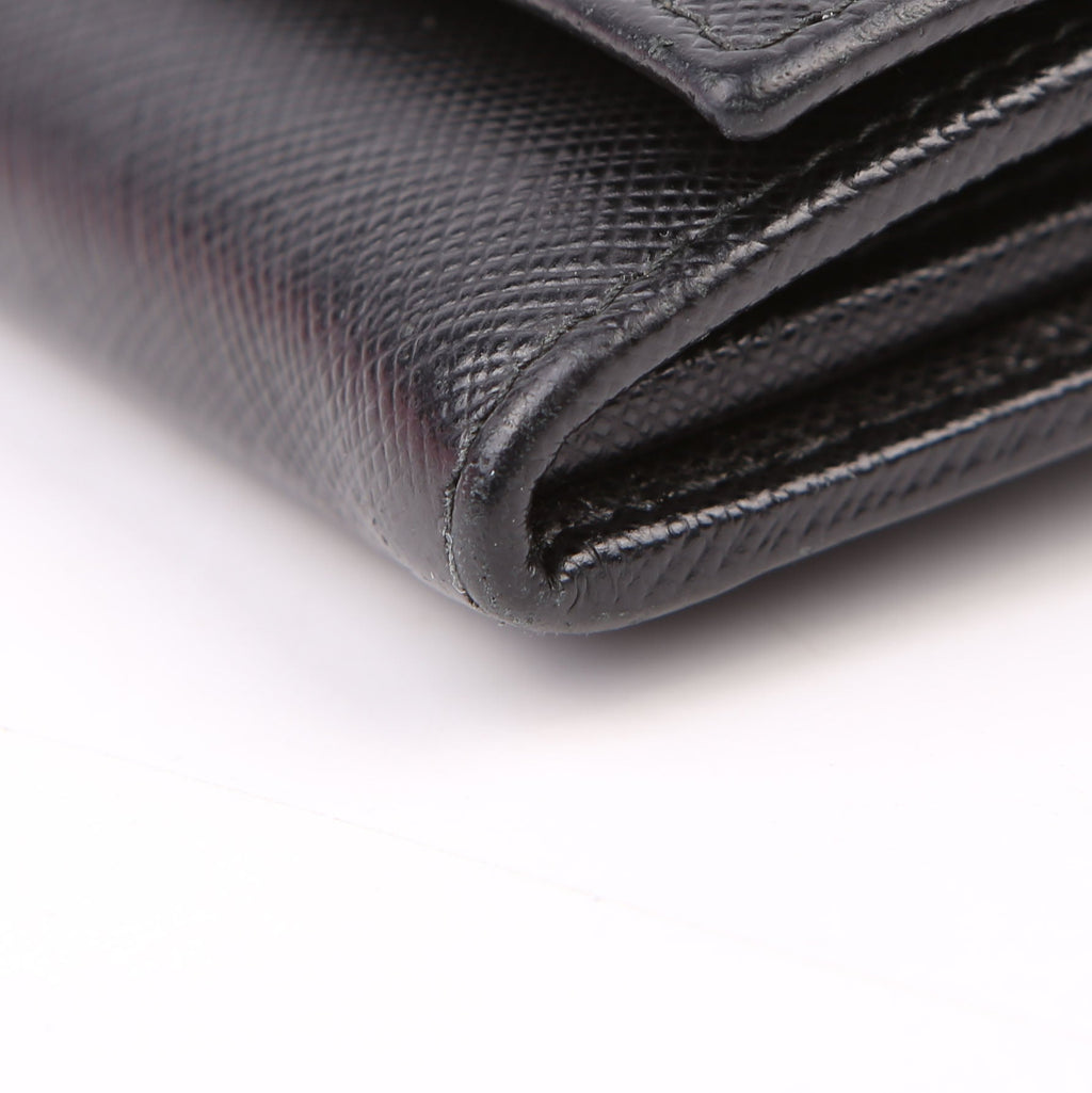 Saffiano Chain Wallet 1MH132 Black