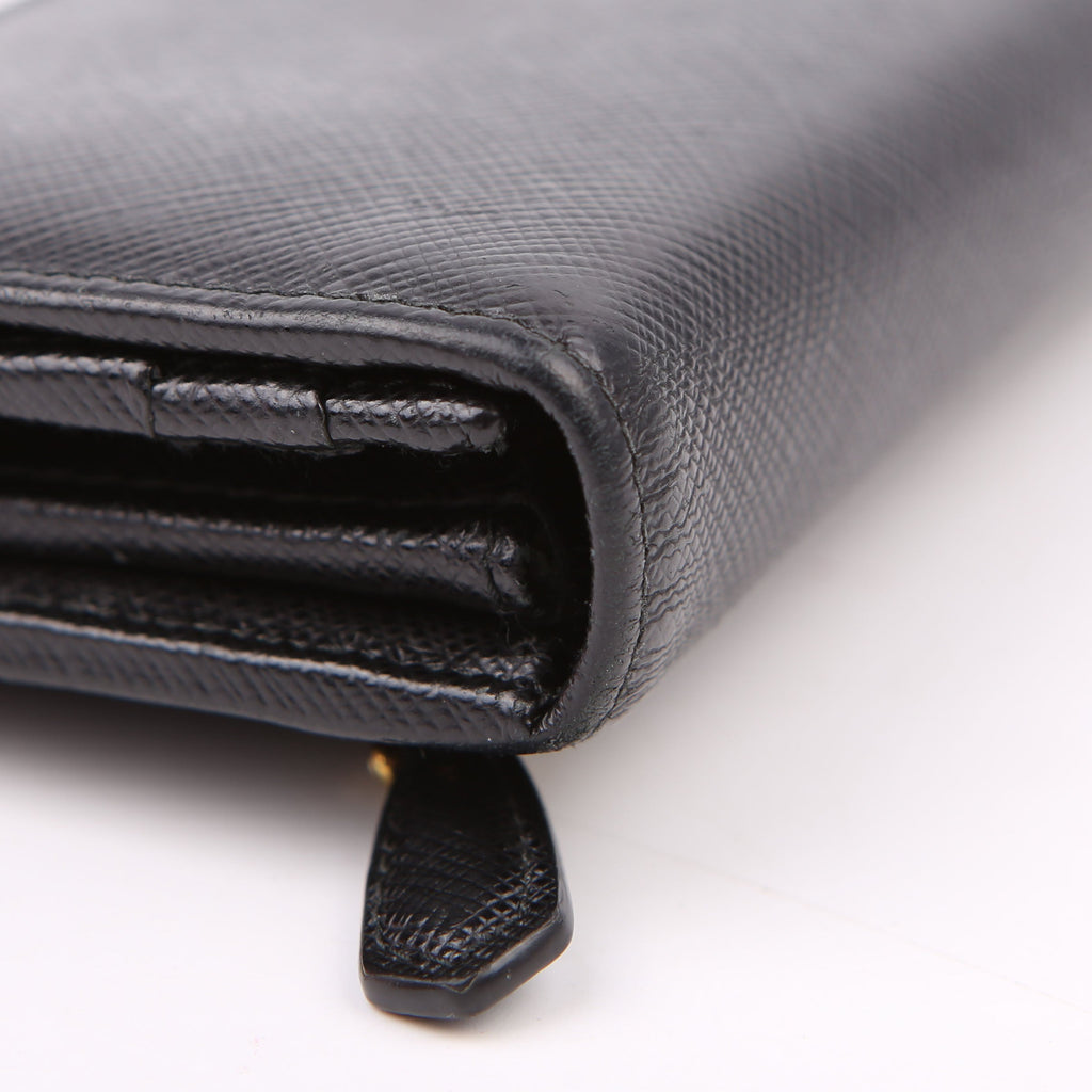 Saffiano Chain Wallet 1MH132 Black