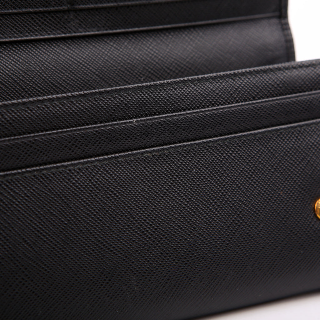 Saffiano Chain Wallet 1MH132 Black