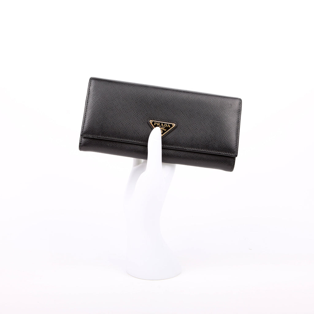 Saffiano Chain Wallet 1MH132 Black