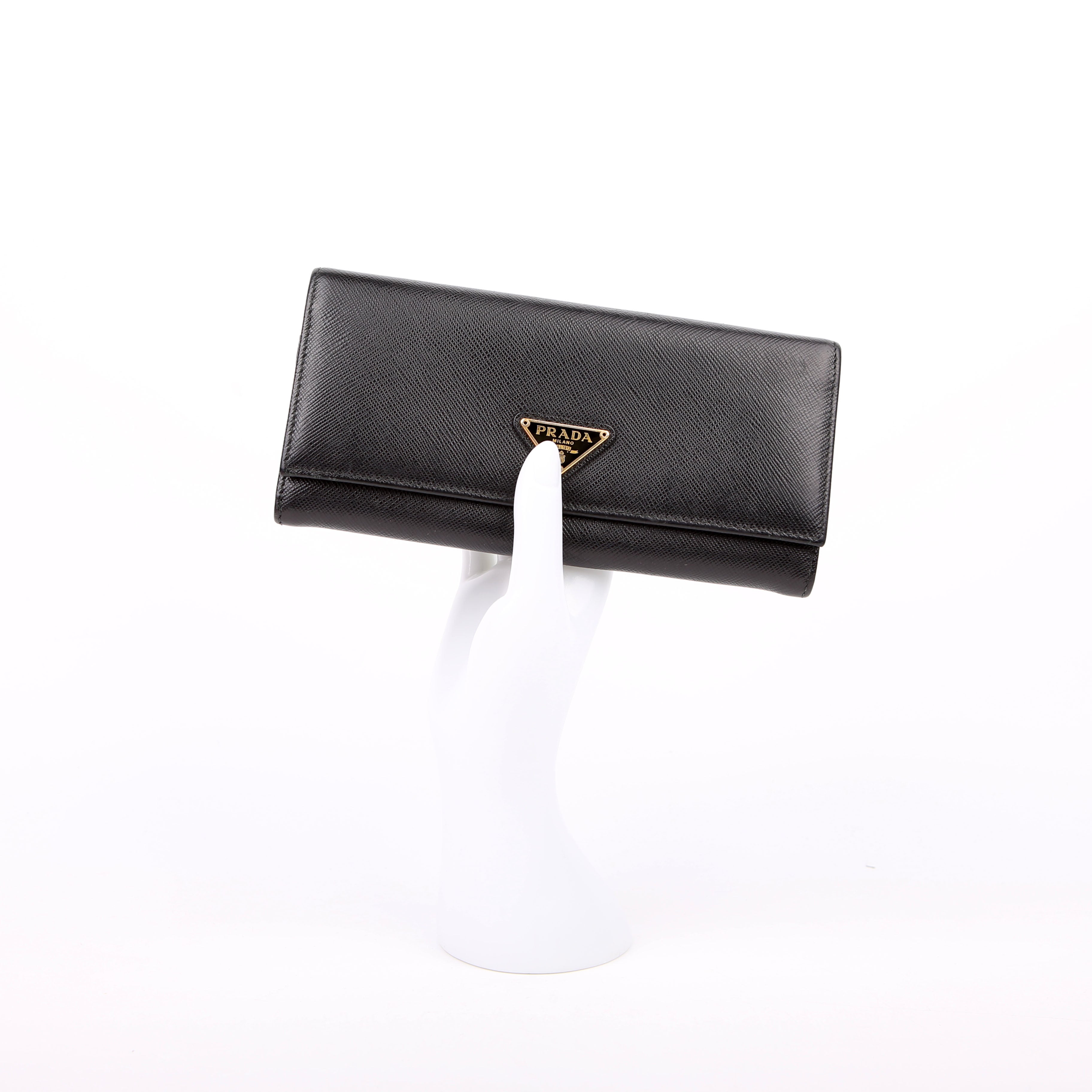 Saffiano Chain Wallet 1MH132 Black