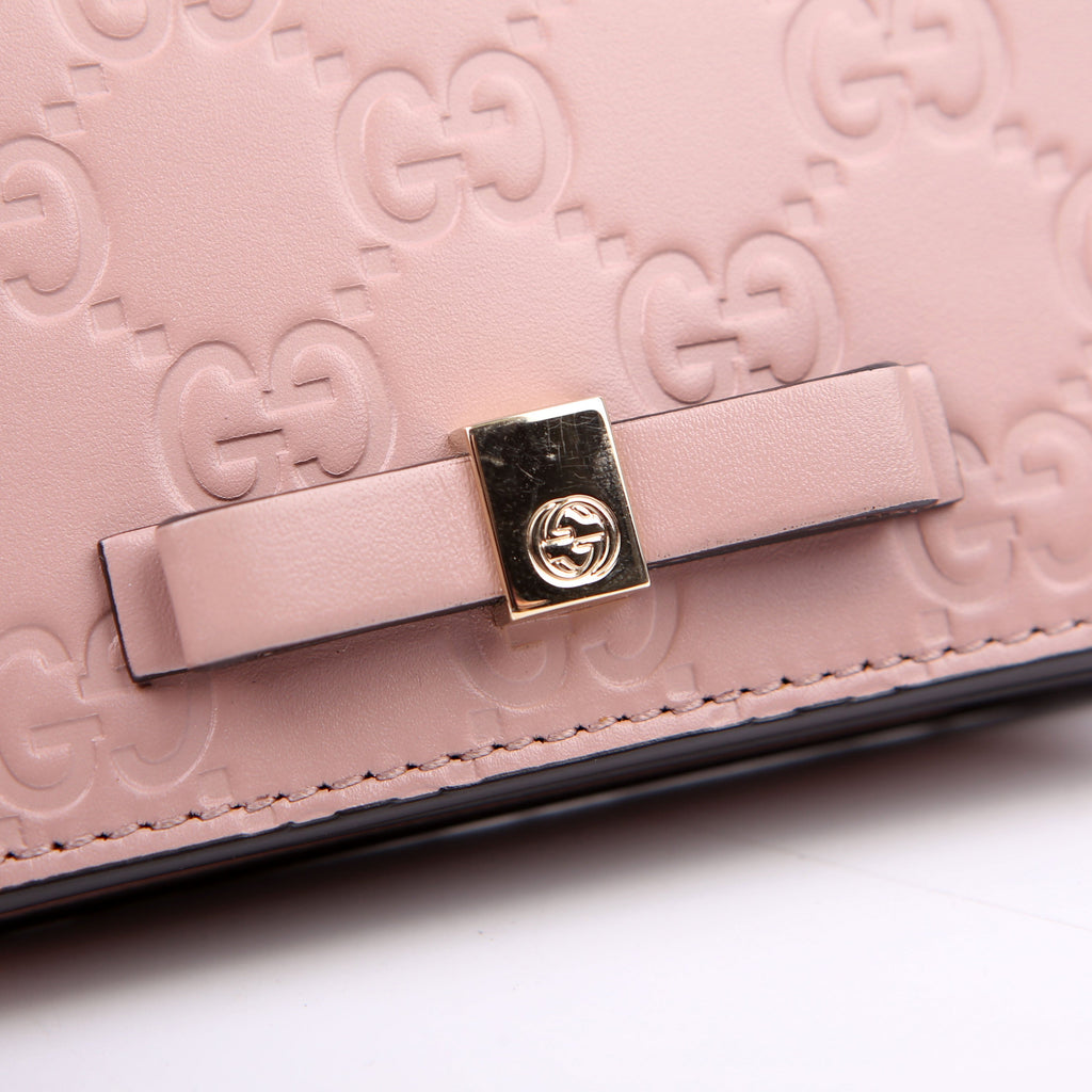 406924 Guccisima Card Holder Pink