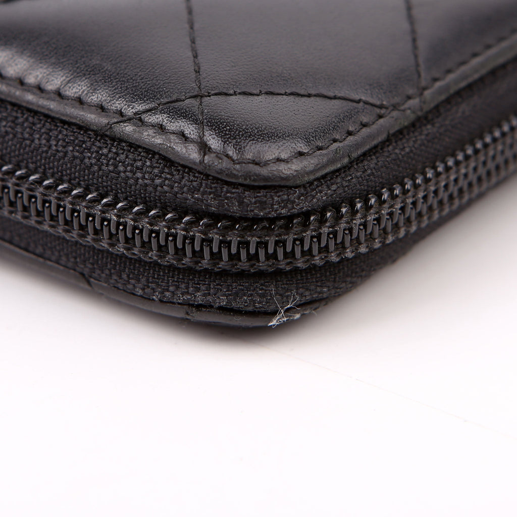 Cambon Ligne Zip Around Organizer Wallet Black
