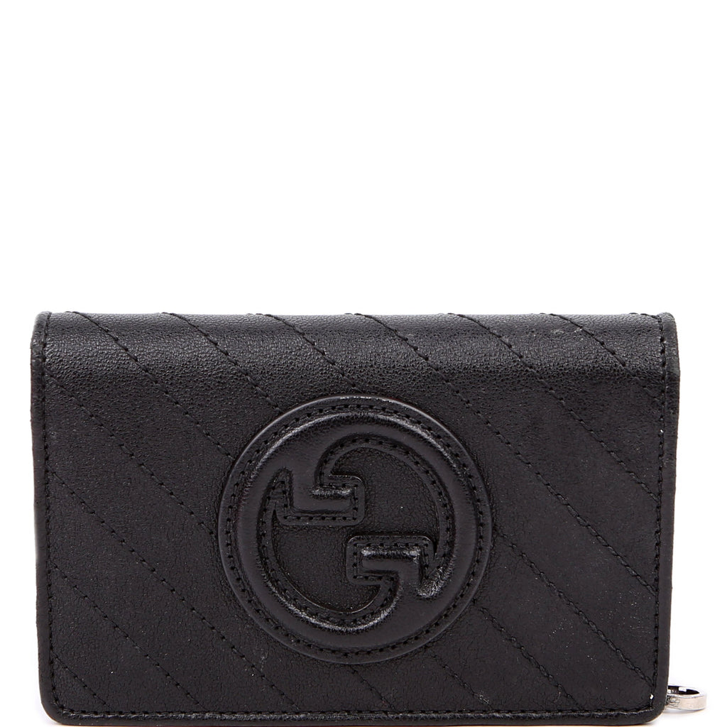 Gucci 760336 Blondie Leather Compact Wallet Black