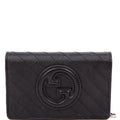 Gucci 760336 Blondie Leather Compact Wallet Black