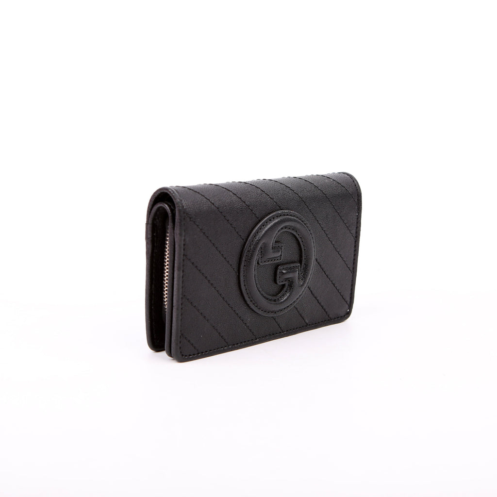 Gucci 760336 Blondie Leather Compact Wallet Black