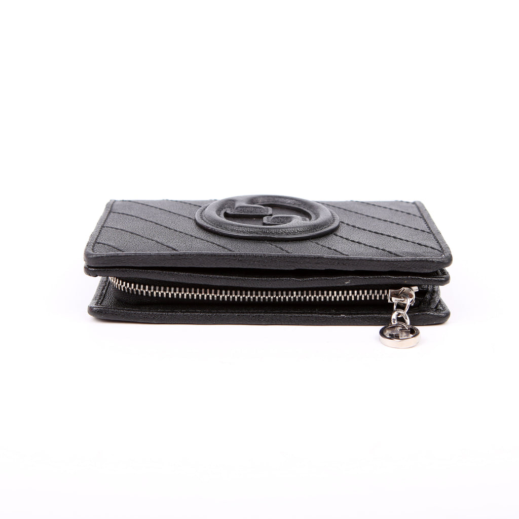 Gucci 760336 Blondie Leather Compact Wallet Black