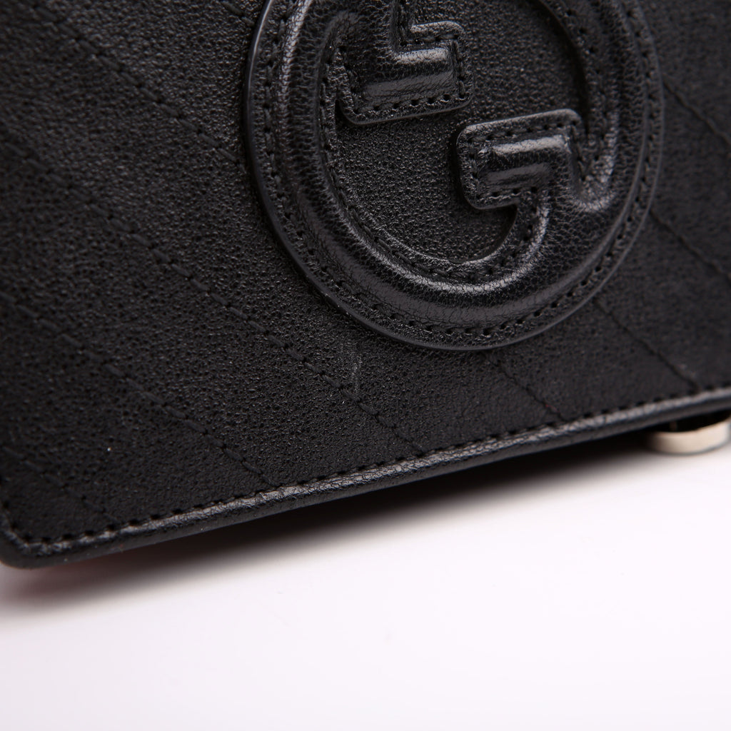 Gucci 760336 Blondie Leather Compact Wallet Black
