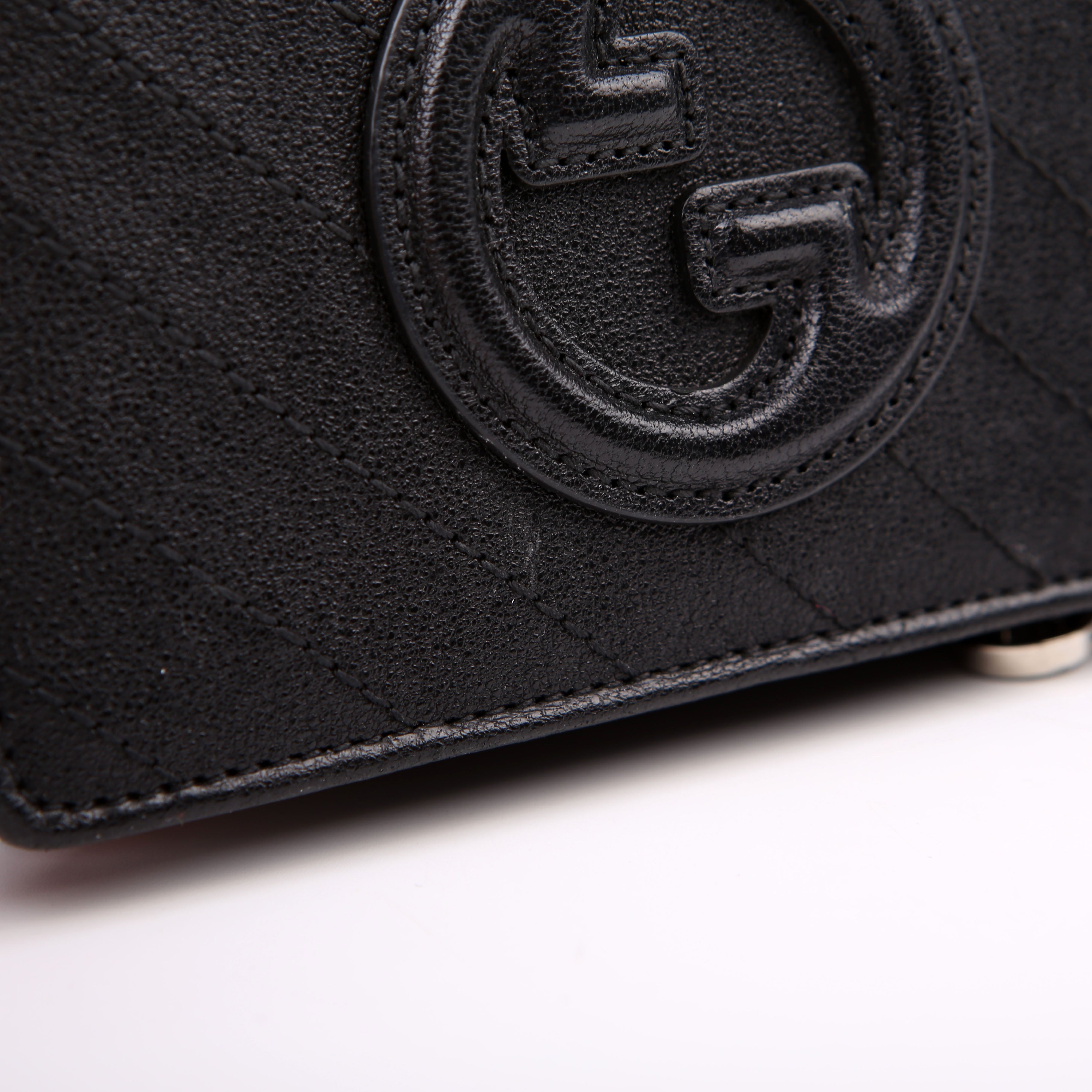 Gucci 760336 Blondie Leather Compact Wallet Black