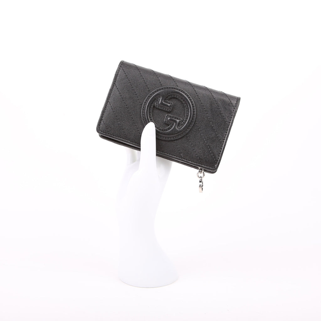 Gucci 760336 Blondie Leather Compact Wallet Black
