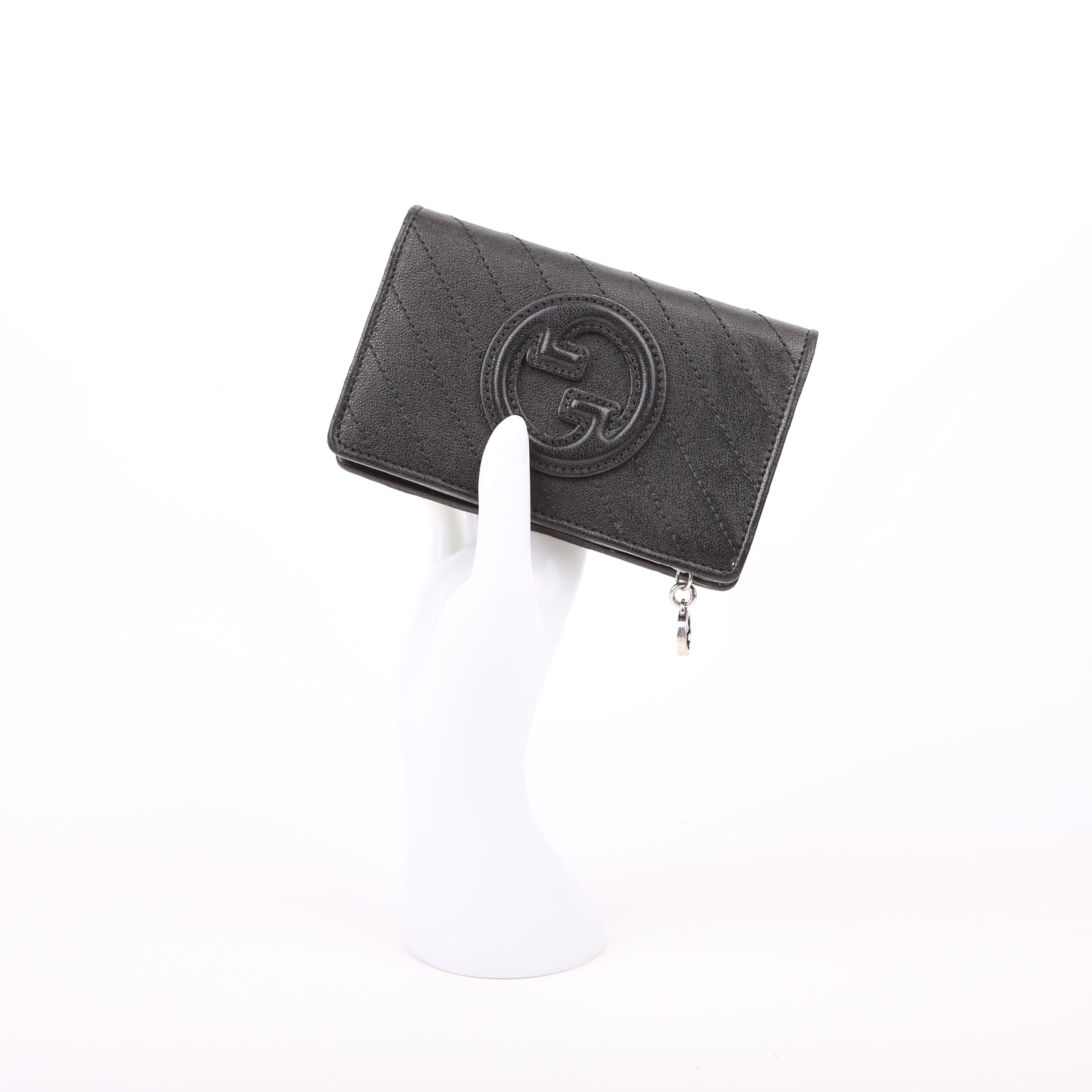 Gucci 760336 Blondie Leather Compact Wallet Black