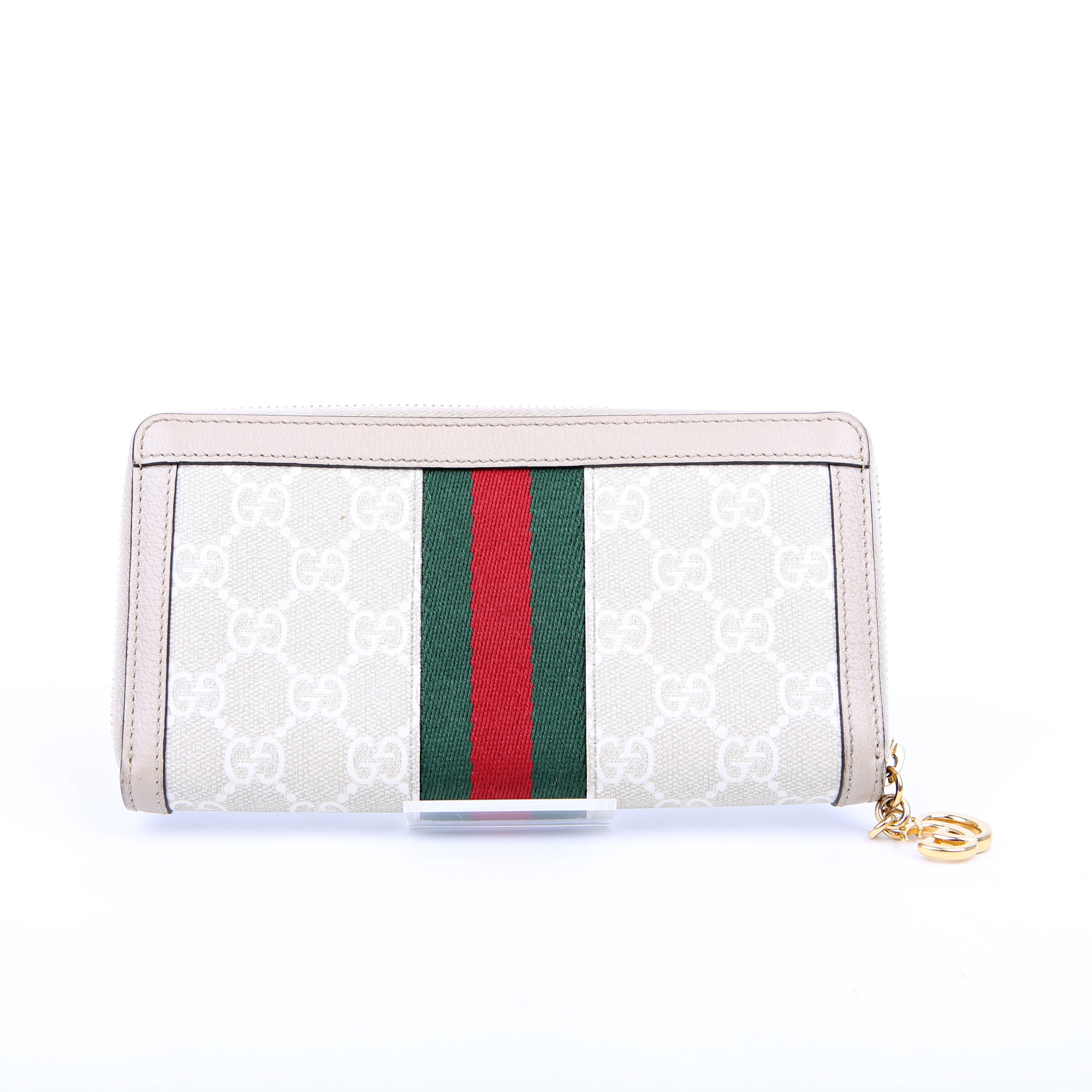 Gucci 523154 GG Supreme Ophidia Zip Wallet Tan