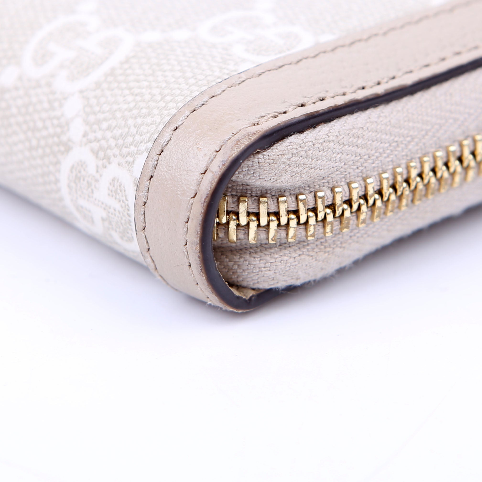 Gucci 523154 GG Supreme Ophidia Zip Wallet Tan