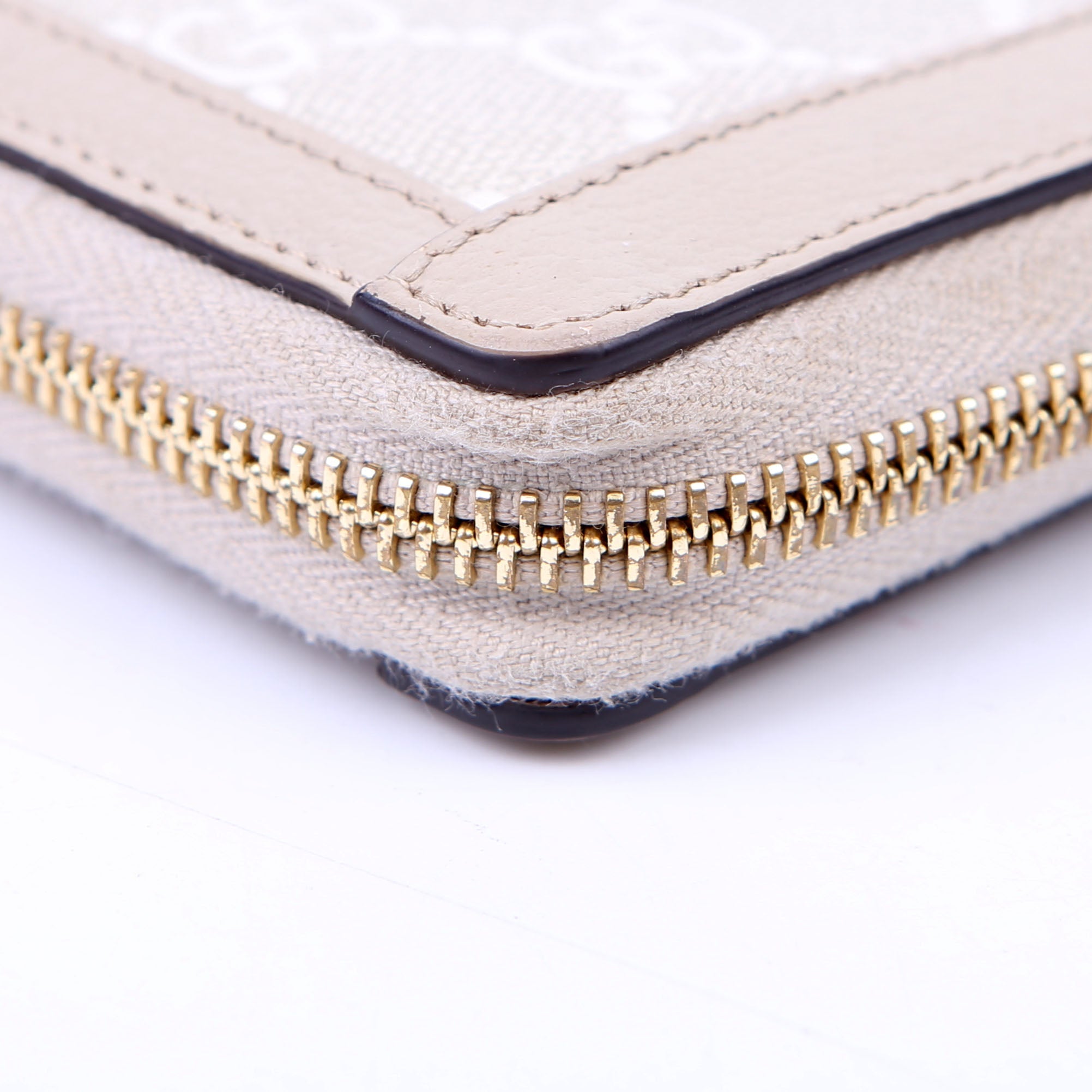 Gucci 523154 GG Supreme Ophidia Zip Wallet Tan