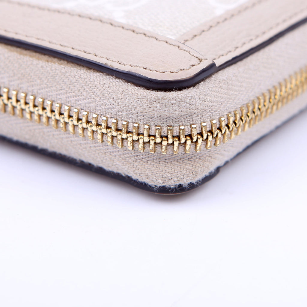 Gucci 523154 GG Supreme Ophidia Zip Wallet Tan