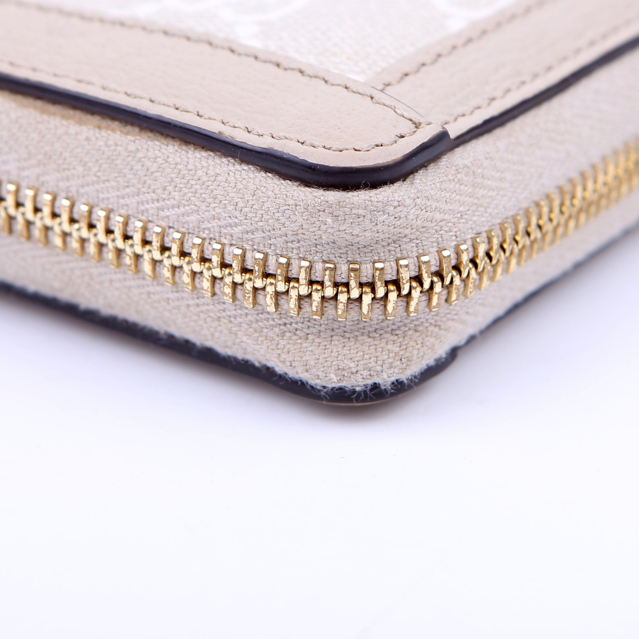 Gucci 523154 GG Supreme Ophidia Zip Wallet Tan