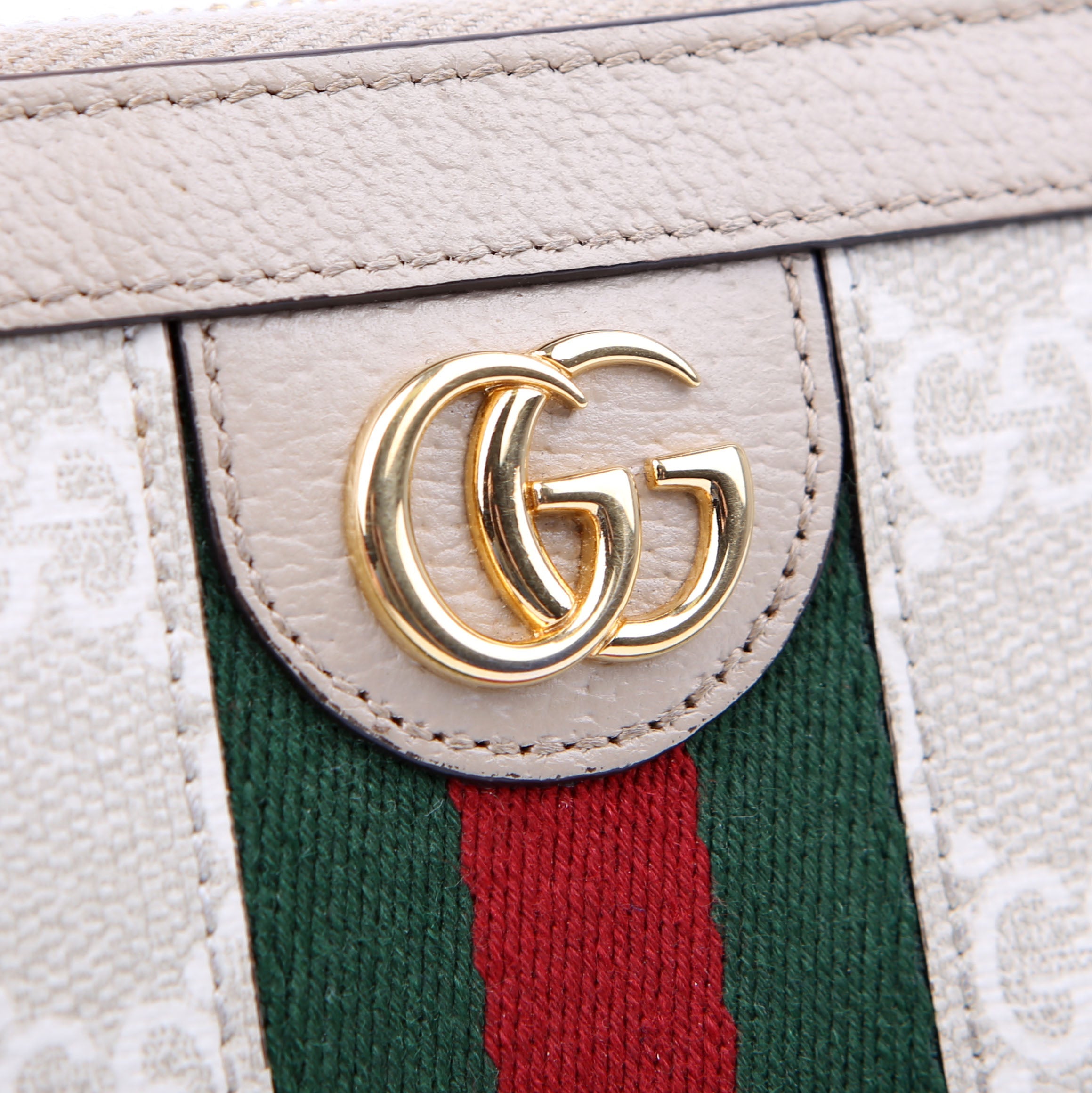 Gucci 523154 GG Supreme Ophidia Zip Wallet Tan