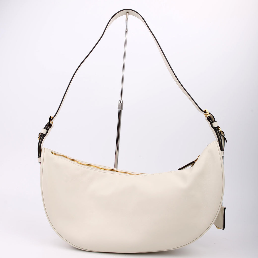 Prada 1BC255 Demi-Lune Shoulder Bag Large Calfskin White