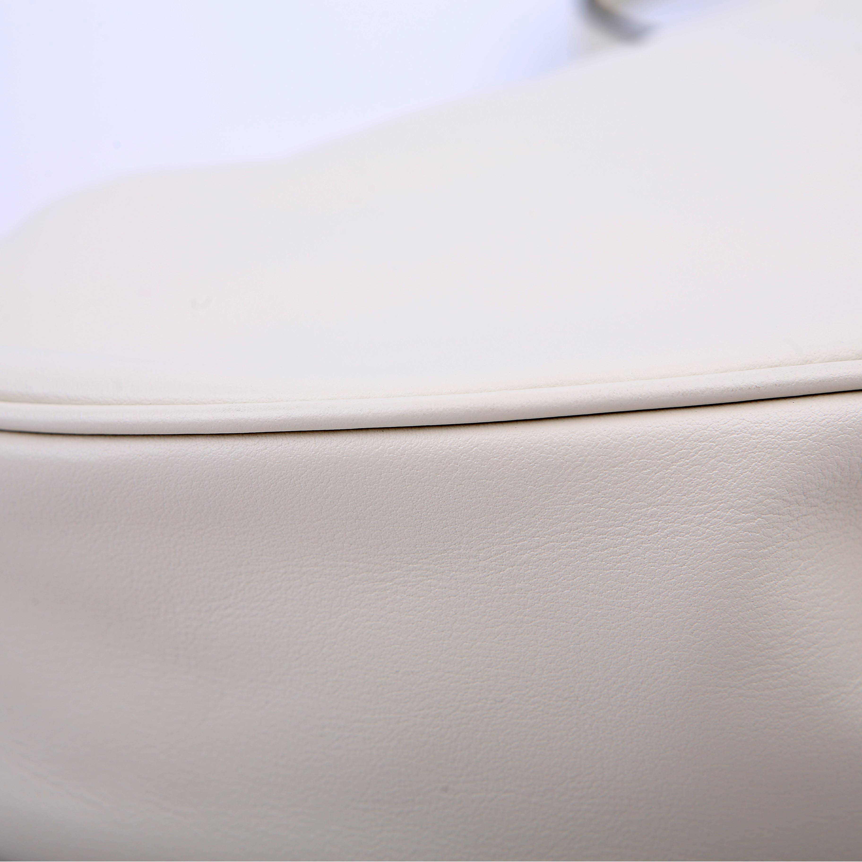 Prada 1BC255 Demi-Lune Shoulder Bag Large Calfskin White