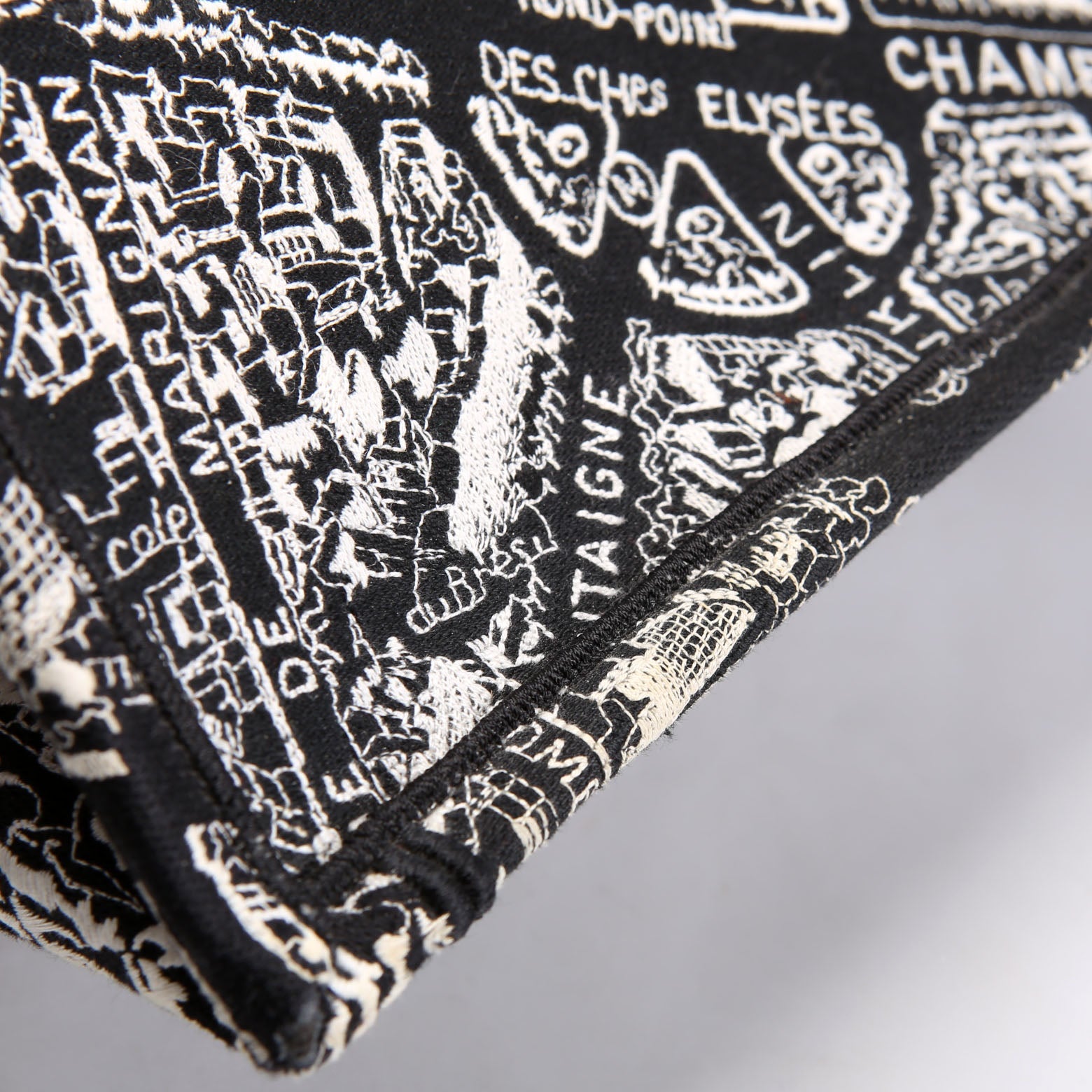 Dior Book Tote Embossed Plan De Paris Medium Black