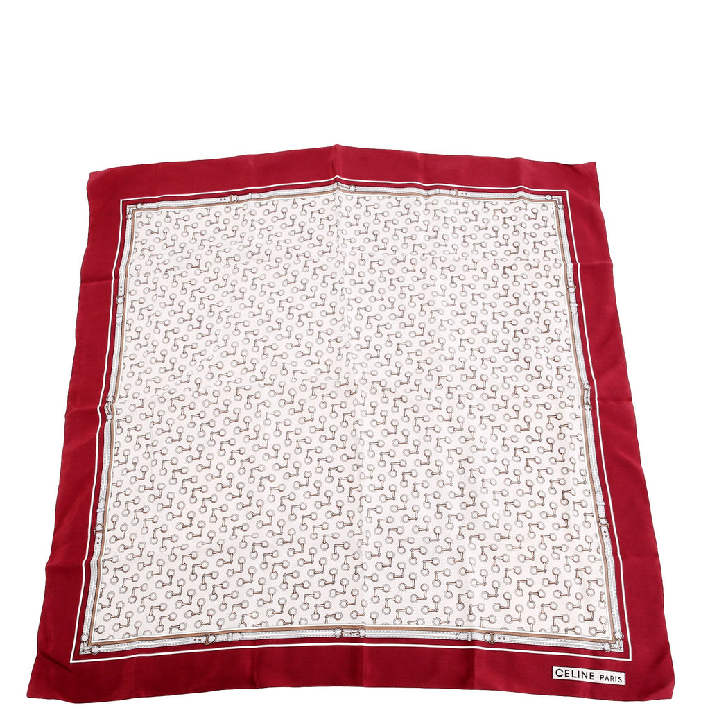 Chaines Classiques Silk 55CM Scarf Red/Grey