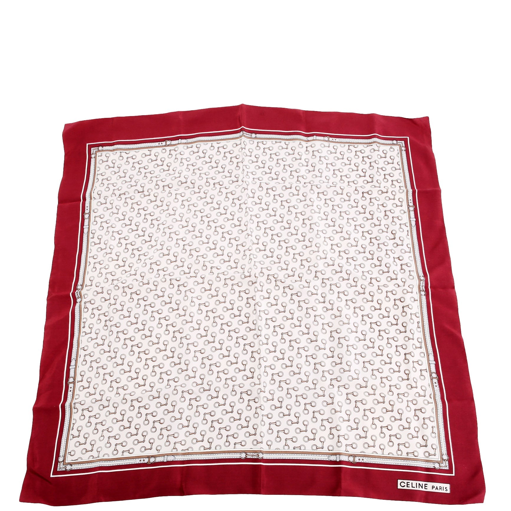 Chaines Classiques Silk 55CM Scarf Red/Grey