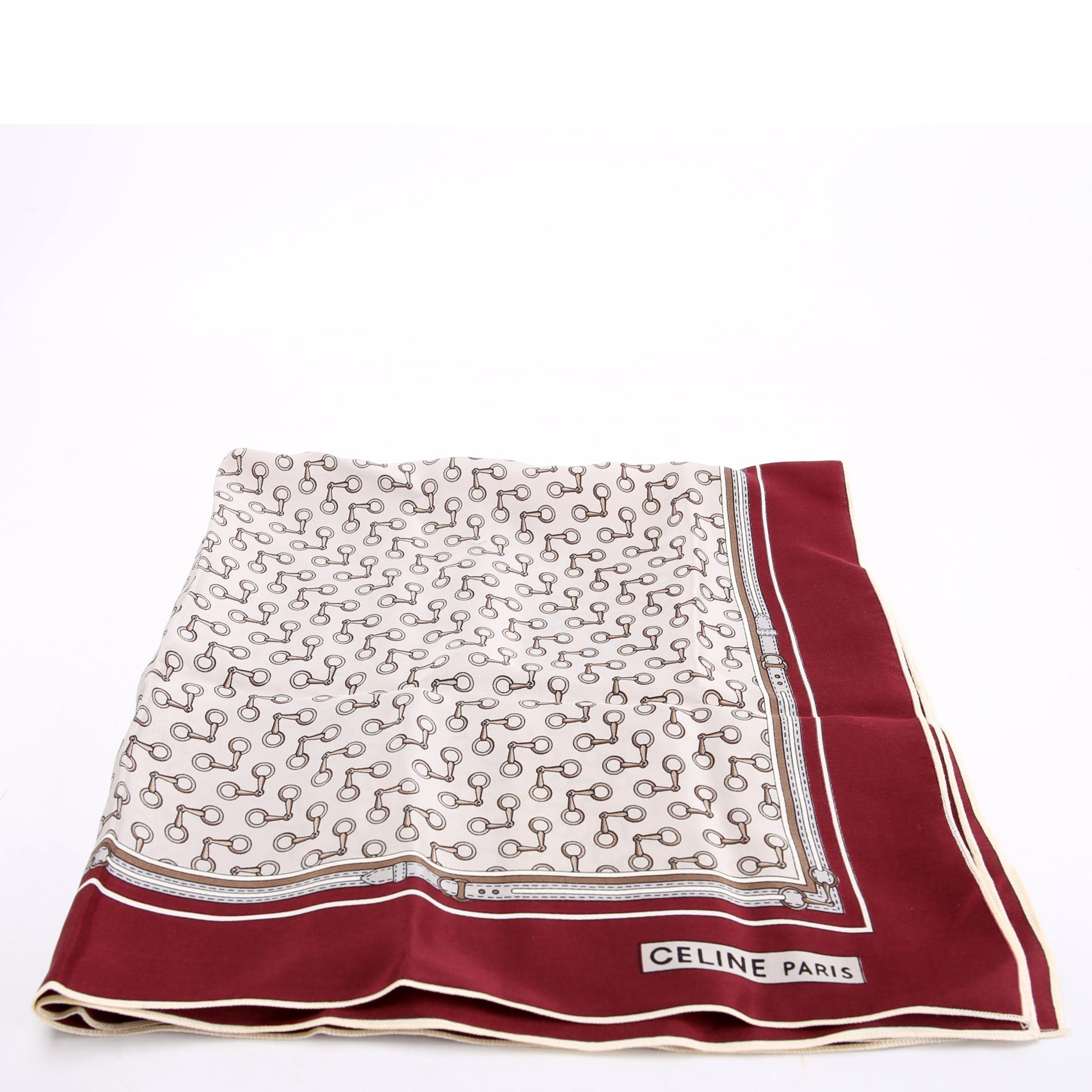 Chaines Classiques Silk 55CM Scarf Red/Grey