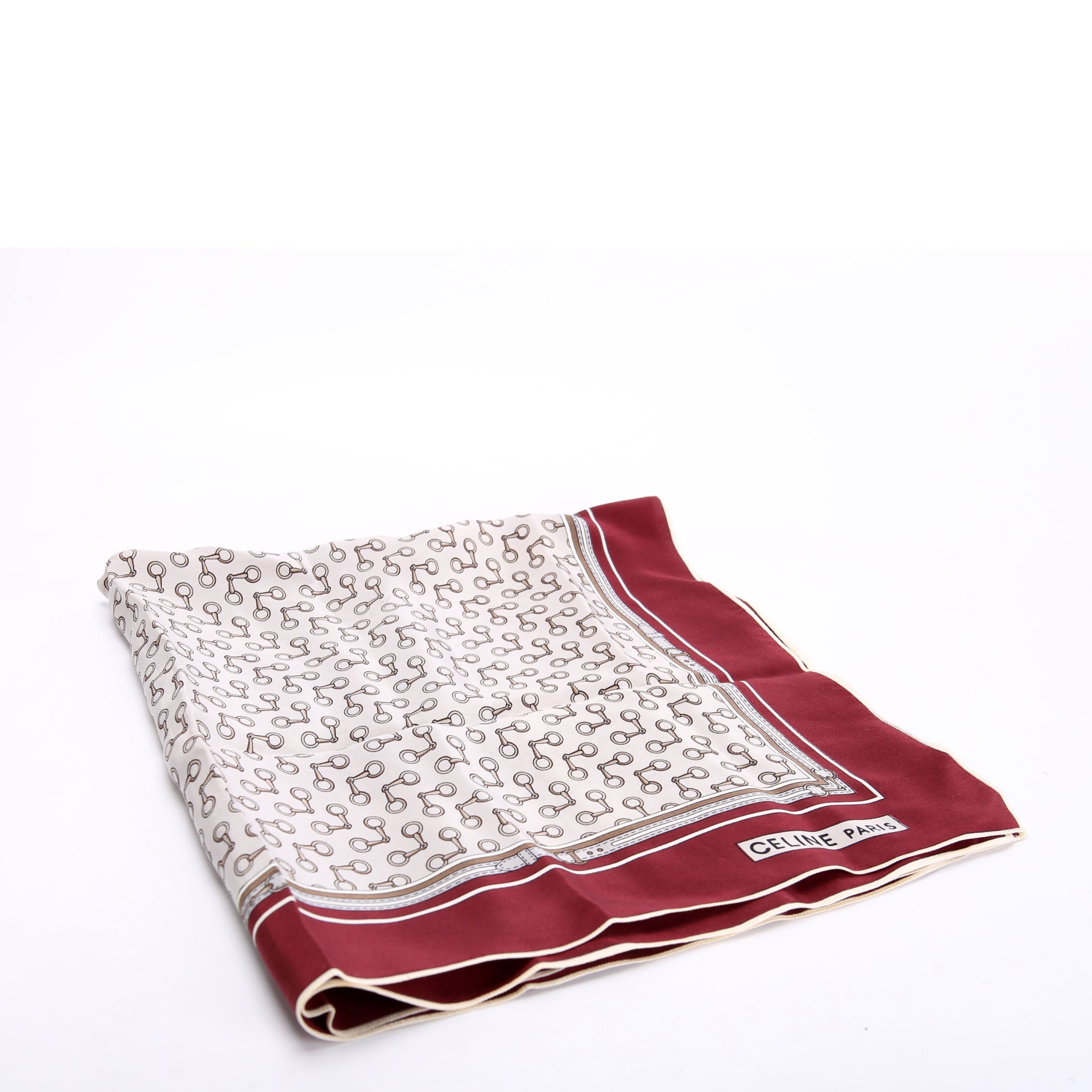 Chaines Classiques Silk 55CM Scarf Red/Grey
