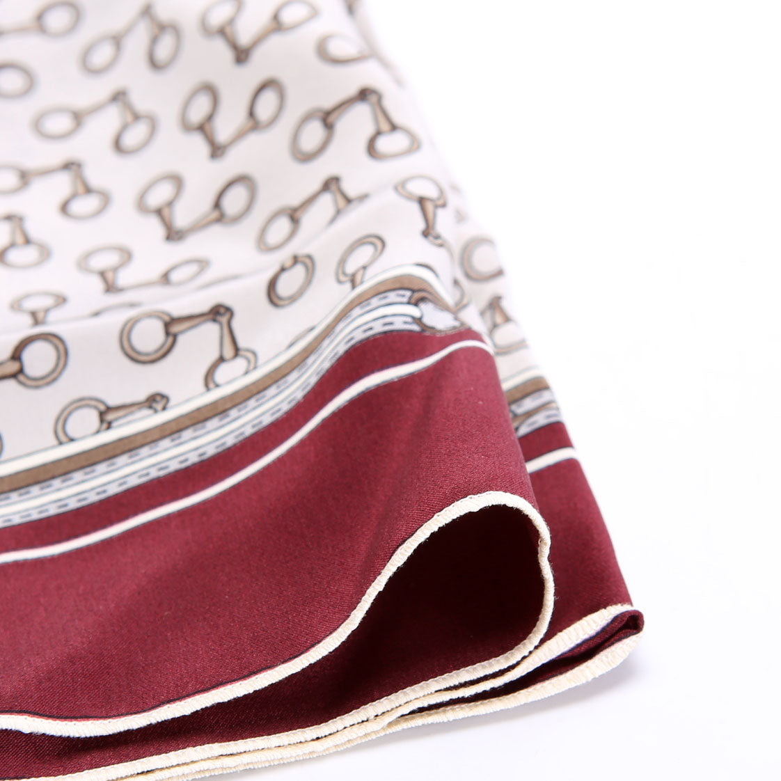 Chaines Classiques Silk 55CM Scarf Red/Grey