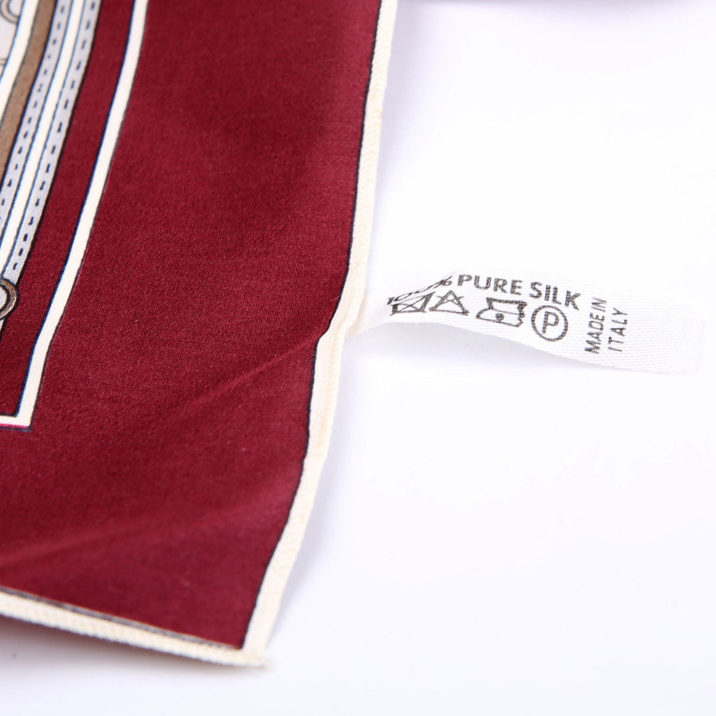 Chaines Classiques Silk 55CM Scarf Red/Grey